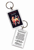 Year of the DOG, Asian Oriental Zodiac 2 pk Keyrings Birth Years: 1934, 46, 58, 70, 82, 94, 06, 2018