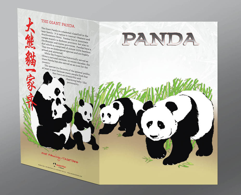 Z Panda Greeting Cards, Giant Panda (2pk or 12pk)