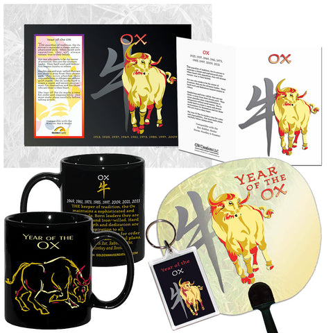 Year of the OX Asian Chinese Oriental Zodiac Horoscope Animal sign 6 pc. COMBO GIFT SET