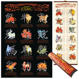 Asian Oriental Chinese Zodiac Animal Signs 24 x 36 Poster & Hanging Wall Scroll Gift Set