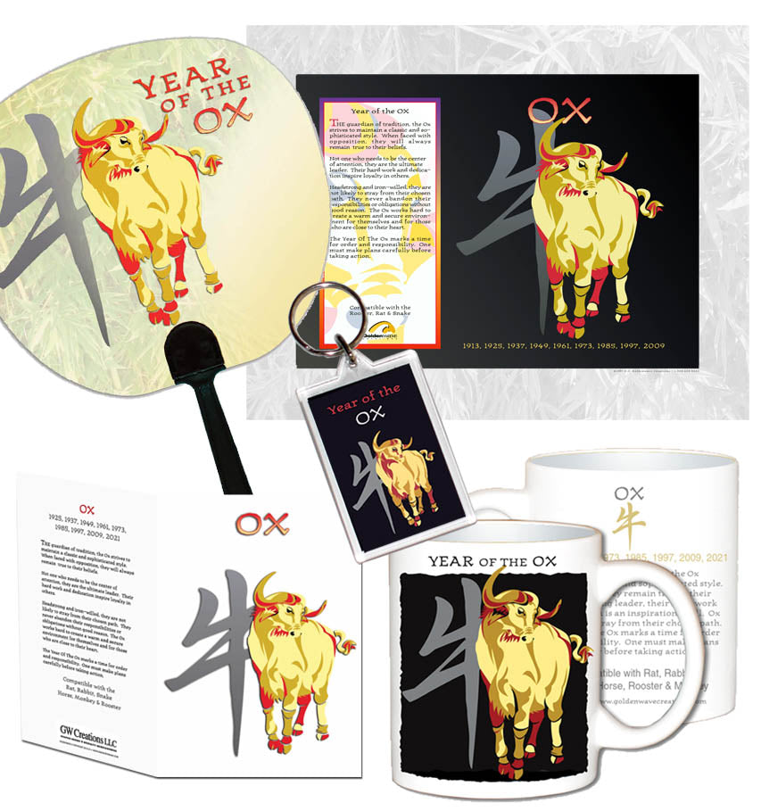Year of the OX Asian Chinese Oriental Zodiac Classic 6 pc. COMBO GIFT SET