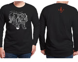 Year of the Tiger Black Long Sleeve XL Shirt Hi-NRG Design Birth Years: 1938, 50, 62, 74, 86, 98, 2010 X-Large FREE GREETING CARD W/ORDER