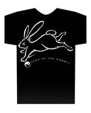 Year of the Rabbit black Hi-NRG Design T-shirt Birth Years: 1939, 51, 63, 75, 87, 99, 2011, 2023 FREE GREETING CARD W/ORDER