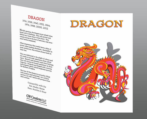Year of the Dragon Greeting Cards (2pk, 12pk) Birth Years: 1928, 40, 52, 64, 76, 88, 2000, 2012
