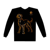 Year of the DOG, Neon-NRG Long Sleeve Black T-Shirt, Born: 1934, 46, 58, 70, 82, 94, 06, 2018 FREE GREETING CARD W/ORDER