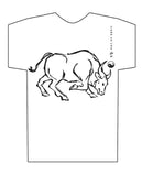 Year of the Ox Hi-NRG Asian Oriental Zodiac White T-shirt Birth Years: 1937, 49, 61, 73, 85, 97, 2009, 2021 FREE GREETING CARD W/ORDER